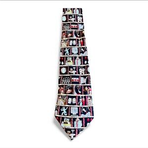 Vintage Nicole Miller 1997 silk necktie “ Las Vegas Gambling Slots Atlantic City